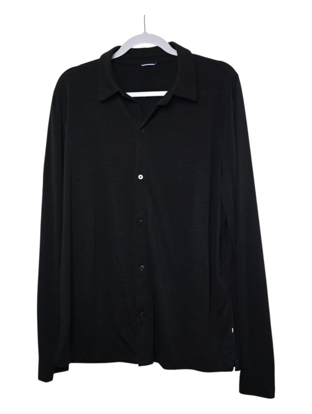 Kit and Ace Men's Black Button-Down Large Shirt Minimalist Quiet Luxury Neutral